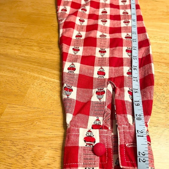 Vintage 90s Plaid Gingham Santa Long Sleeve Shirt Red White Westbound Size M - Picture 5 of 10
